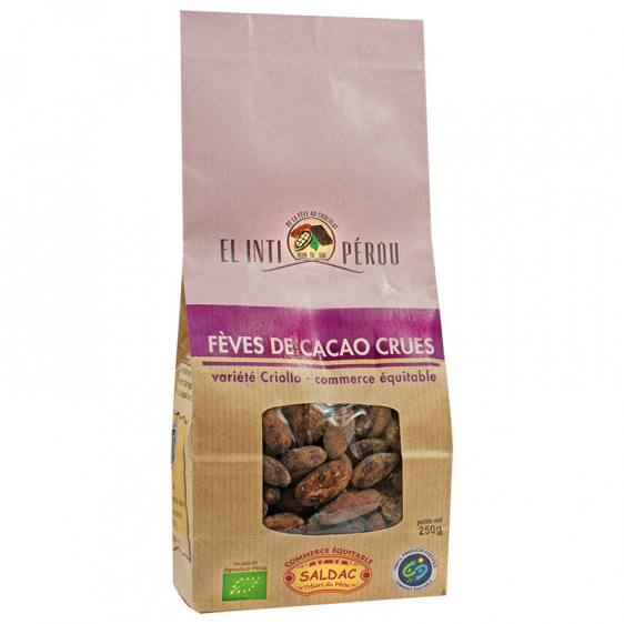 Fèves de cacao criollo crues bio équitable 250g