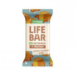 Barre Lifebar snack d'avoine protéinée caramel salé croustillant 40g