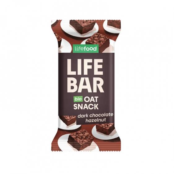 Lifebar snack d'avoine chocolat noir noisettes 40g