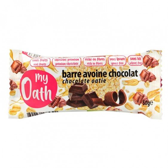 Barre avoine chocolat enrobée de chocolat bio 50g