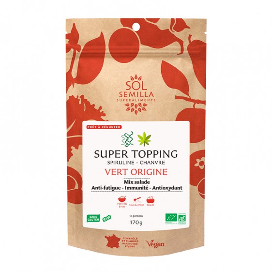 Supertopping Vert origine spiruline chanvre bio 170g